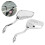 2pcs Motorcycle Chrome Rearview Mirrors 8mm/10mm Thread Skeleton Skull Hand 10