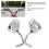 2pcs Motorcycle Chrome Rearview Mirrors 8mm/10mm Thread Skeleton Skull Hand 7
