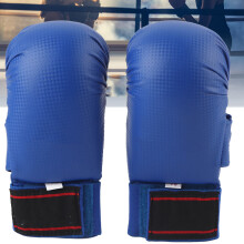 Karate Boxing Gloves with Thumb Guard for Martial Arts Training Blue M Size