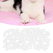100PCS Cat Nail Caps Cover Safe Anti Scratch Claw Protectors White L