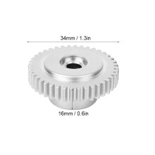 2Pcs Metal D-Hole Gears 40 Teeth, 34mm Diameter, 16mm Thick