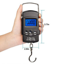 Digitale Taschenwaage mit beleuchtetem LCD & Messband - Mini Hängewaage