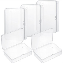 50  Boîtes de Rangement, Petites Boîtes en Plastique avec Couvercles à Charnière, Transparentes, pour le Rangement et le Rangement de Matériel de