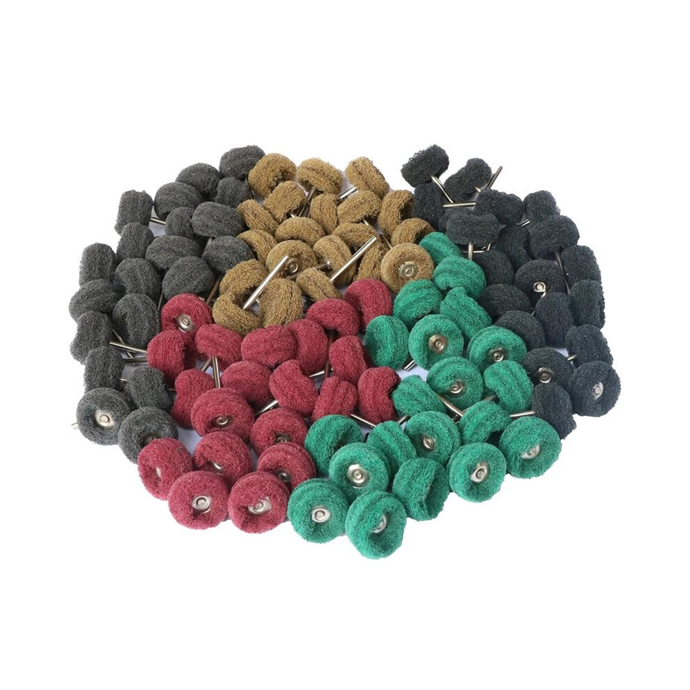 100Pcs Abrasive Buffing Grinding Wheel Set For Rotary Tool,Scouring Pad Brush Grinding Kit,Deburring Metal Polishing 6031045800458