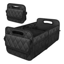 Auto Trunk Organizer with 6 Pockets - Premium Car Storage for Sedan/Truck, Auto Accessories Organizer, Black
