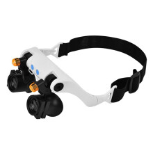 -Mounted Magnifier Glasses LED Magnifying Glasses with Adjustable Headband Lamp for Close Work and Hobbies