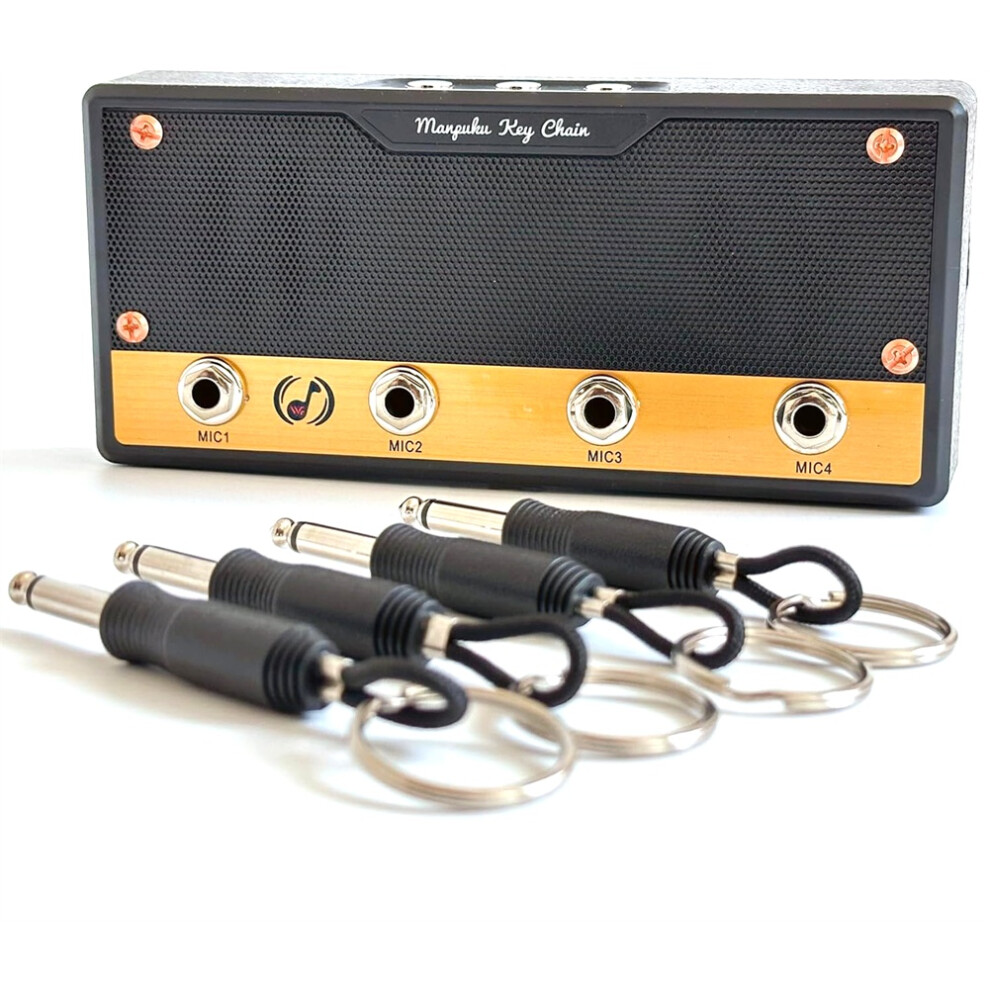 Wall Mounted Guitar Amplifier Style Key Hanger And Key Chain Holder, Speaker Style With 4 Amp Plugs Gift For Musicians 6031045824997