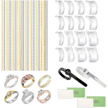 Ring SizeAdjuster - Kit Multi-Misura da 36 Pezzi per Anelli Sciolti, Protezione A Spirale In Silicone, Misura Universale per Uomini e Donne