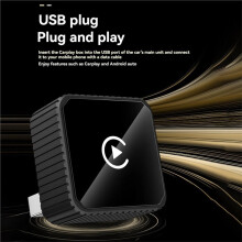 Carplay Sans Fil Android AUTO 2 en 1 Boîtier Intelligent IA Voix + Wi-Fi et 5.0 Adaptateur USB CarPlay Filaire Vers Carplay Sans Fil B