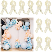 10Pcs Large Balloon Arch Clips Plastic Transparent Backdrop Spring Clamps 3.5Inch Heavy Duty Clip for Balloon Arch Kit B