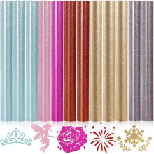 Glitzer-HTV-Vinyl-Set: 12 Rollen (30,5 cm X 152,4 cm) Glitzer-Bügelfolie, Glitzer-Transferfolie für T-Shirts