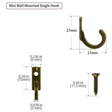 116 Pieces Wall Mounted Hook, Small Coat Hooks, Single Hanger for Hanging Coffee Cups, Kitchen Towel Bronze
