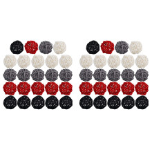 48X Bolas de Ratán de 2,0 Pulgadas Decorativas para Decoración Del Hogar, Adorno de Relleno para Decoración de Mesa de Boda DIY (Negro, Gris, Rojo,