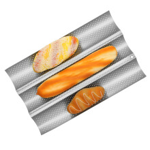 French Baguette Mold Non-Stick Multi-Grooves Pan Baking Tray for Crispy Loaves