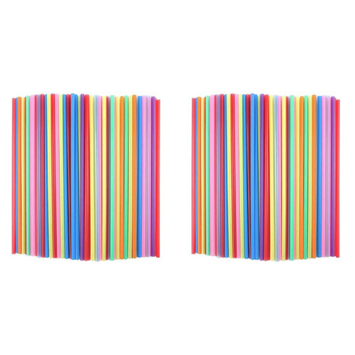 2000 Unidades Canudos Descartáveis de 10,3 Polegadas de Plástico Canudos Extra Longos de Cores Brilhantes Sortidas