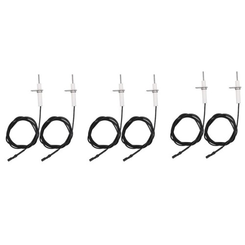 6Pc 38Inch Ignitor Wire & Ceramic Electrode Assembly,Ignition Electrode Can DIY Bending for Gas Ceramic Plug Ignition