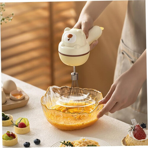 Handmixer, 3-Speed Handheld Cordless Cute Electric Whisk with 2 , Detachable Automatic Egg Beater 1