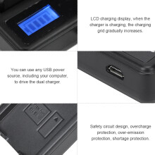 EN-EL15 Camera Battery Charger with LCD Display for Nikon D800 D750 D7000, 57g, Black