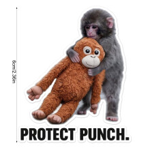 (Type A 1pcs) Cute Monkey Plush Sticker - PVC Waterproof Decor
