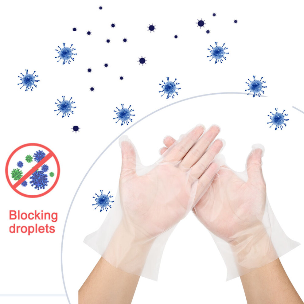 100Pcs Cpe Food Grade Disposable Gloves, Transparent, 270Mm 4091392244949