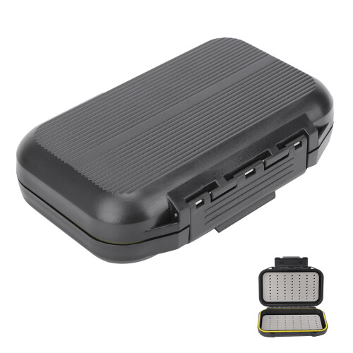 Black Waterproof Double Layer Fly Lure Box 14.5x9x4cm 1
