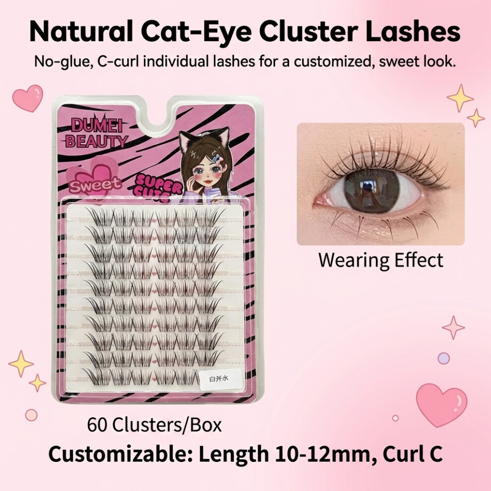 Zhouq-Outdoors 10 Pairs Natural Lashes W/ Glue, Lightweight
