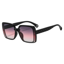 (C4 Black Pink) UV Retro Square Sunglasses Lightweight
