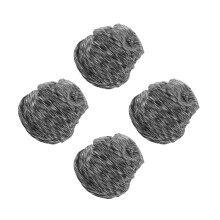 4Pièces Bonnet Coton Satin Femme Gris Anti-Nœuds Bouclés