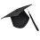 (Black) Adult Grad Cap - Adjustable Polyester for HS & Bachelor 3