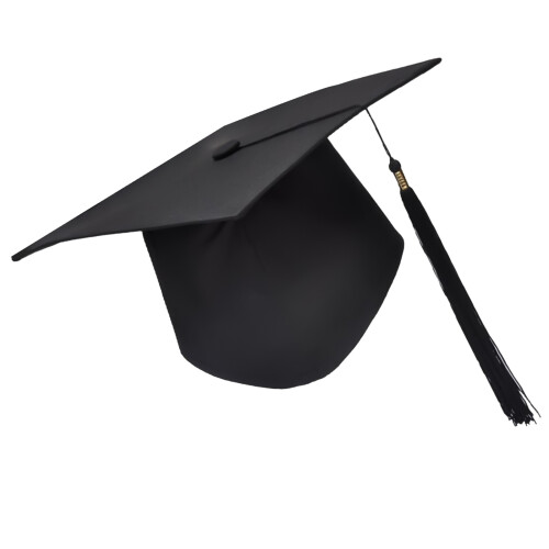 (Black) Adult Graduation Cap, Adjustable Polyester, Unisex 2