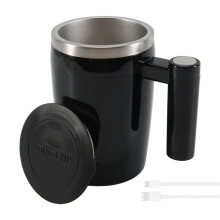 Automatischer Kaffeebecher mit Magnetischem Rührwerk, Selbstrührender Kaffeebecher mit Temperatur-Batterie-LCD, Wiederaufladbarer Kaffeebecher A