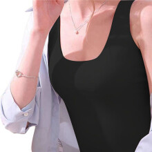 Women'S Sleeveless Square Neck Tank Top Double Layer Basic Crop Tops Summer Fitness Workout Casual Tops Black XL