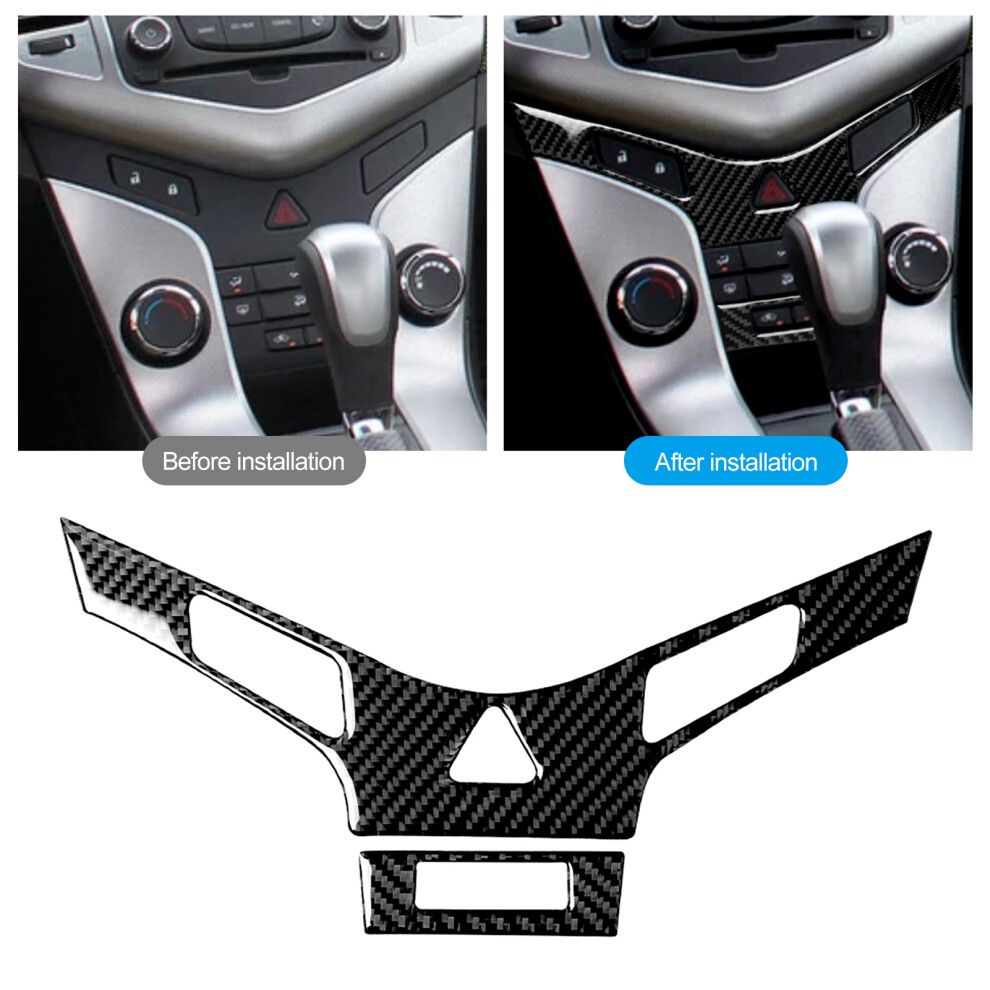 2Pcs Carbon Fiber Console Cover Fit For Chevrolet Cruze 2009-2015 8451392246170