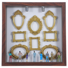 1Set Light Brown Museum Silhouette Shadow Box Frame DIY Photo Display