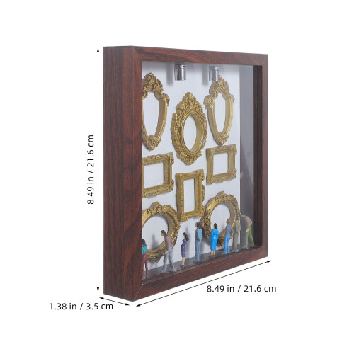 1Set Light Brown Museum Silhouette Shadow Box Frame DIY Photo Display 1