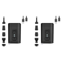 2X Elektrisk Luftpump med Lampor Trådlös Luftkompressor USB-Laddningspumpar/Deflatorpumpar för Utomhuscamping -A
