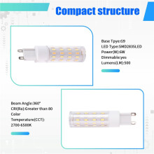 G9 Led Light Bulb 6W Tuya WiFi Dimmable Light Halogen Light Voice Control LED Bulbs 2700-6500K EU Plug