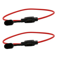 2X 14AWG Wire In- Car Automotive Blade Fuse Holder Fuseholder 20A