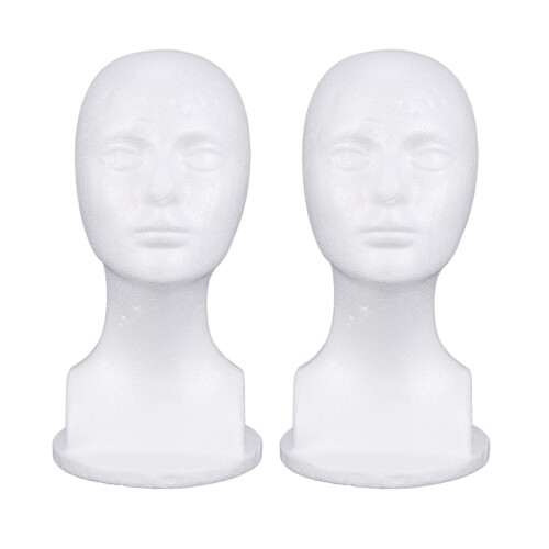 2X  Mannequin Foam  Model Glasses Hat Wig Display Stand