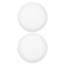 2Pcs Round Stretched Canvas Panels White Cotton Board for Artists