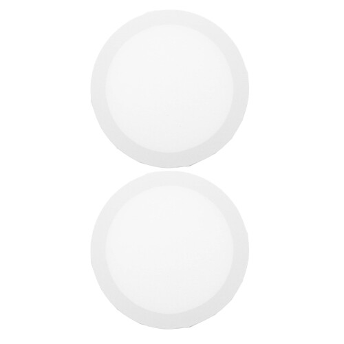 2Pcs Round Stretched Canvas Panels White Cotton Board for Artists