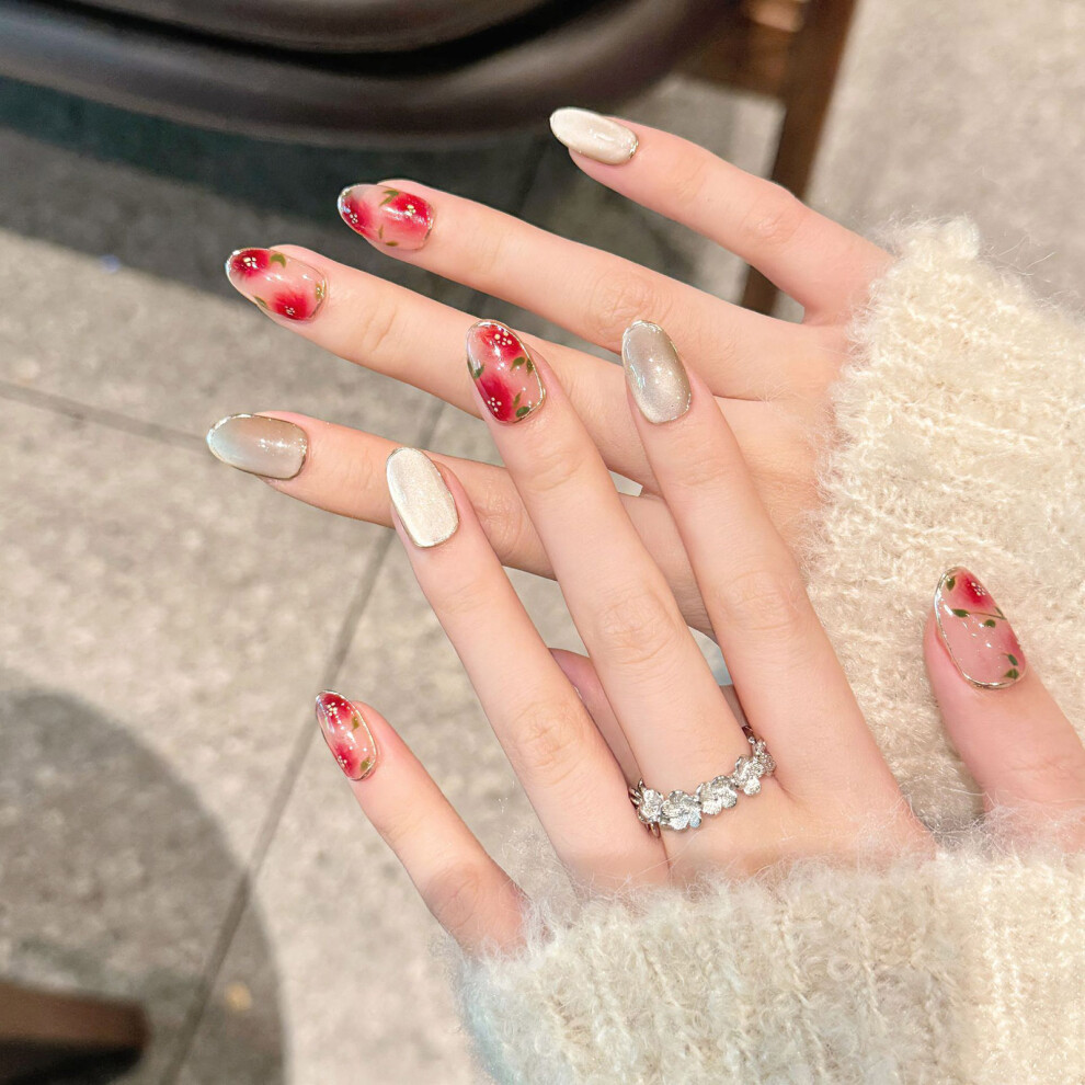 Dcph-Clothing (46 Short Ladder, Xs) Glitter Cat False Nails 10Pcs Wedding