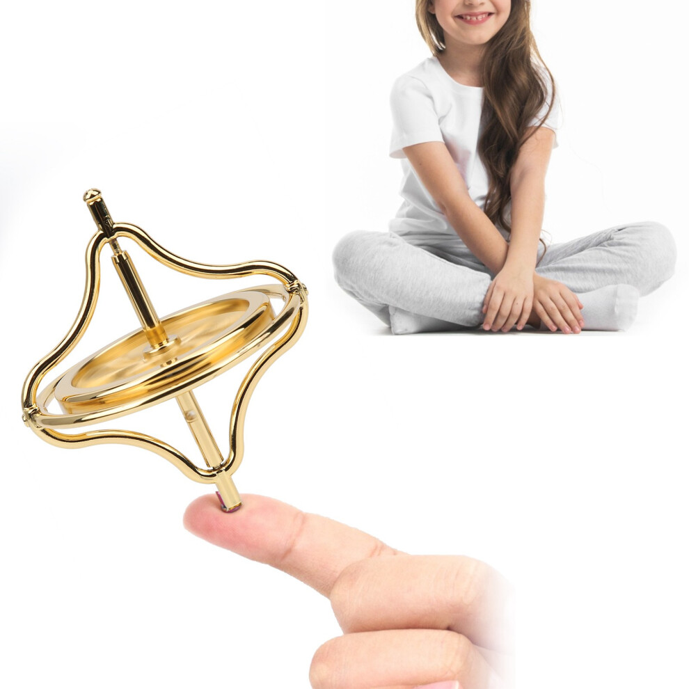 Gold Alloy Gyroscope Stress Relief Toy Â 12.5X7cm Adult Decompression