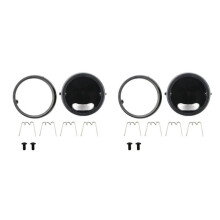2X Secchio per Alloggiamento Fari Moto da 5-3/4 Pollici 5,75 Pollici per Accessori Moto Nero