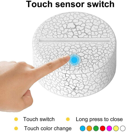 4 Pack 3D Night LED Light Lamp Base + Remote Control + USB Cable, 16 Colors Light Show Display Stand for Acrylic White 1