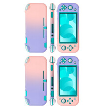 2X für   Lite SchutzhüLle Shell Colourful Cute Hard Back Cover Haut Spielekonsole Zubehör Lila-Rosa