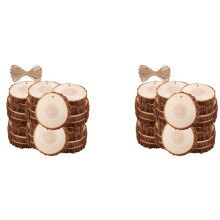 60Pcs Unfinished Wood Slices with Bark for Crafts Wood Kit Circles Log Discs for DIY Wedding Ornaments