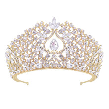 (Gold) Royal Wedding Tiara with Diamonds & Zircon
