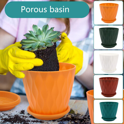 Pots de fleurs en plastique polyvalents, 5 pièces, parfaits pour 1