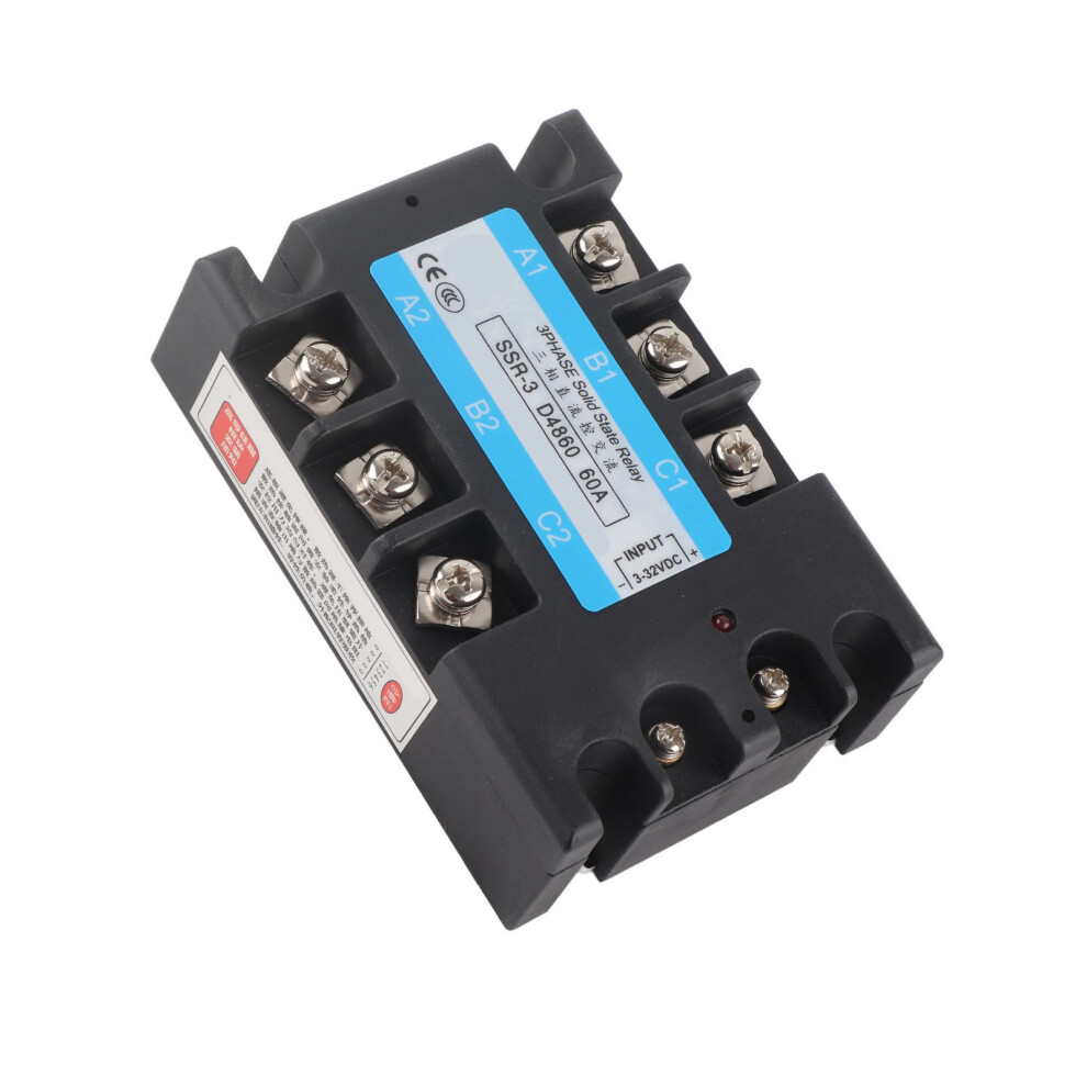 60A 3 Phase Solid State Relay Ssr-3 D4860 DcâAc 480V For Industrial Control 4681392250417